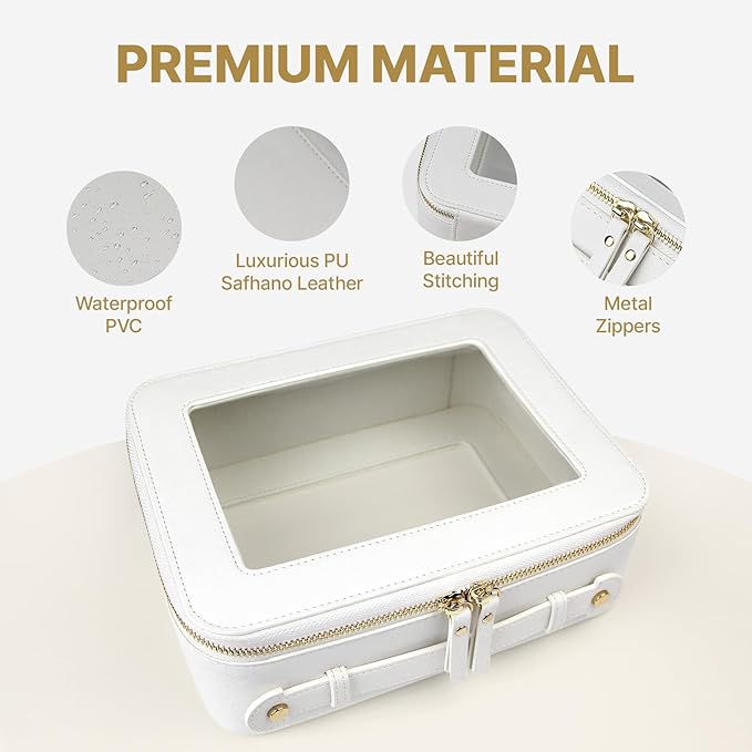 Clear Makeup Bag with Mini Cosmetic Bags,Travel Toiletry Bag for Women,Portable Cosmetic Bag Case, Transparent Waterproof Cosmetic Organizer Storage Bag for Women Men