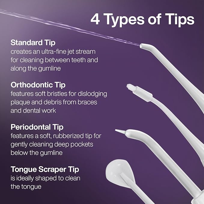 AquaSonic Water Flosser - Cordless Rechargeable Water Flossers for Teeth Cleaning - Waterproof Aqua Flosser, Portable Oral Irrigator for Dental Cleaning with 5 Jet Tips – Braces Home Travel