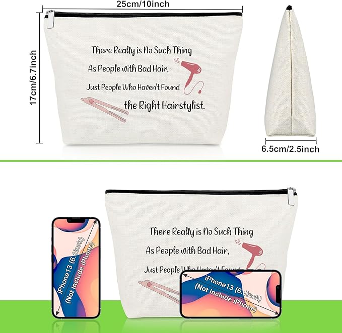 Hairdresser Appreciation Gifts for Hairstylist Makeup Bag Hair Stylist Thank You Gift for Women Hair Dresser Birthday Retirement Presents Cosmetology Graduation Presents for Cutter Cosmetic Pouch