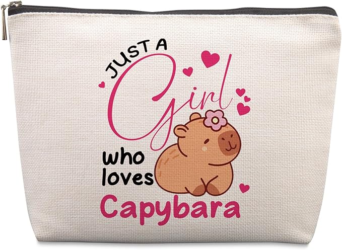 Cute Capybara Makeup Bag Pencil Case Funny Capibara Gifts for Capybara Lovers Girls Women Funny Birthday Friendship Christmas Gifts Zipper Pouch for Women Best Friends Sister Bestie