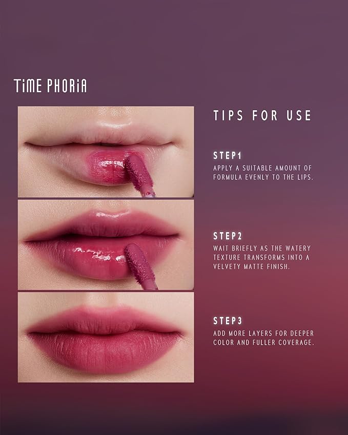 Blurring Lip Tint - Shine Lip Gloss to Soft Blurry Lip Matte Finish, Long-Lasting Lip Stain, Smooth and Blur lip lines, Weightless Watery-Velvet Feel, Hydrating & Non-Sticky (014 DIVA)