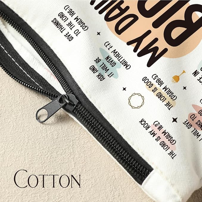 Scripture Bible Verse Makeup Bag Cosmetic Bag, Faith Christian Gifts for Women, Mental Health Gifts, Inspirational Gifts for Women, Positive Affirmations, Gifts for Sister Friend Mothers Day Birthday