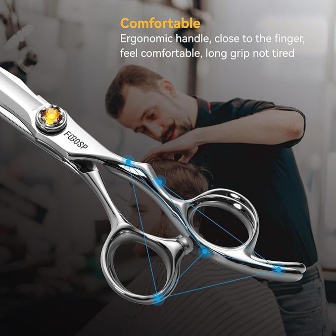 Professional Hair Scissors 6.5” Barber Scissors Japan VG10 Fine Cutting Blades Professional CNC Hair Shears Barber Scissor for Men and Women Haircut Shear Kit