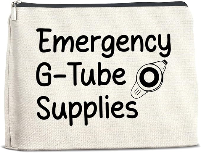 Emergency G-Tube Supplies Cosmetic Bag Gifts for Dietician Nurse Makeup Bag Zipper Makeup Pouch Critical Care Nursing Gift