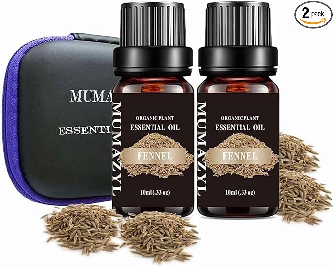 Fennel Essential Oil, Fennel Oil for Diffuser Humidifier Yoga Cleaning DIY Candle Soap Making Essential Oils 2 Pack 10ml