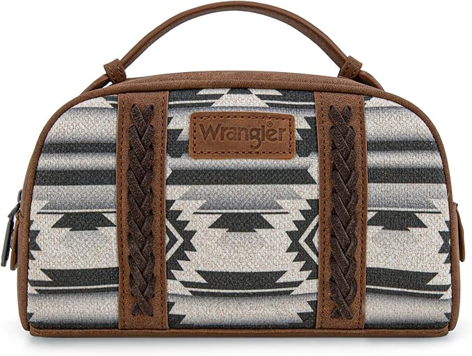 Montana West Wrangler Makeup Bags for Women Portable Aztec Toiletry Bag Southwestern Travel Cosmetic Organizer for Gift