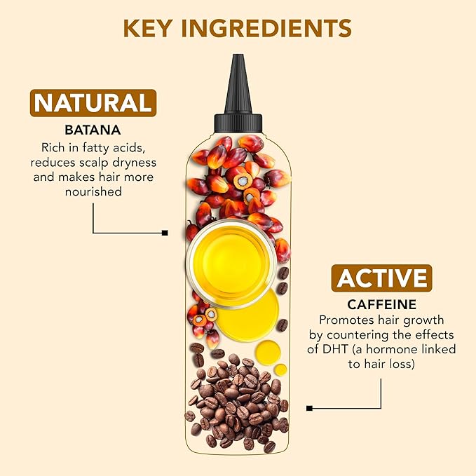 Botanic Hearth Caffeine & Batana Oil For Hair Growth (6.7 fl oz)|Nourishing And Strengthening Hair Treatment For Thicker, Healthier|Looking Hair | Paraben Free | Suitable For All Hair Types