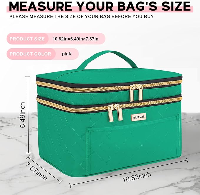 8.8L Makeup Travel Bag Women, Large Cosmetic Case, Makeup Bag Organizer Box Travel-Size Accessories Bottles, Brushes, and Skin Care Products, Toiletry Bag for Women 2.33 GAL