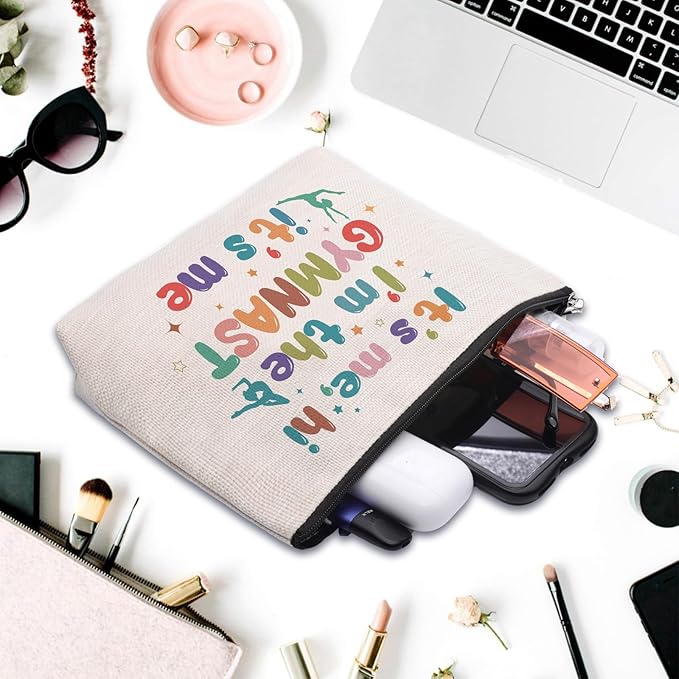 Gymnast Gymnastics Stuff Gifts Makeup Bag, Gymnast Graduation Birthday Gift,It's Me, Hi I'm The Gymnast Bag Gift For Women