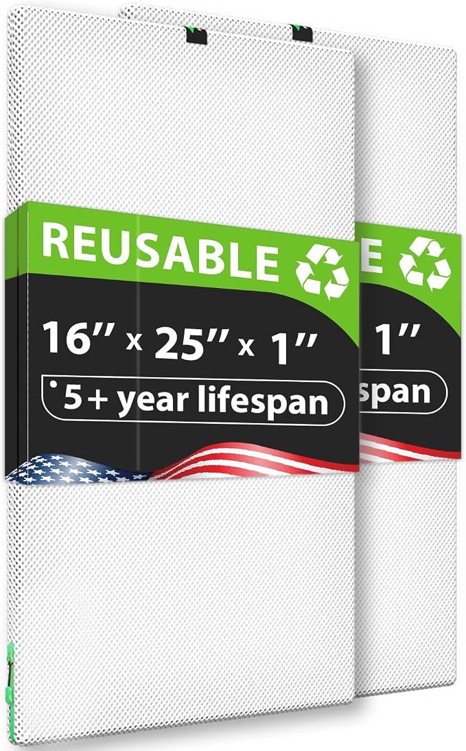 REair 16x25x1 Air filter Pro Kit, Washable and Reusable Air Filter 16x25x1 by Reair