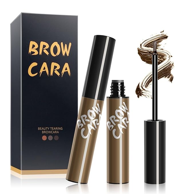 Brow Tattoo Peel Off Tint - Eyebrow Gel Tint with Eyebrow Stencils Long-Lasting Makeup, Brow Gel Eyebrow Tattoos Waterproof, Eye Brow Pencils Create Full Voluminous Brows for Women (Light Brown)