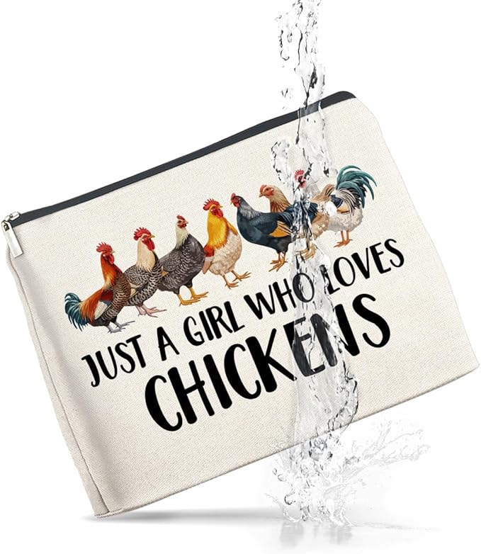 Chickens Gifts Makeup Bag Funny Chickens Gifts for Girl Women Cosmetic Bag Zipper Makeup Pouch Gift