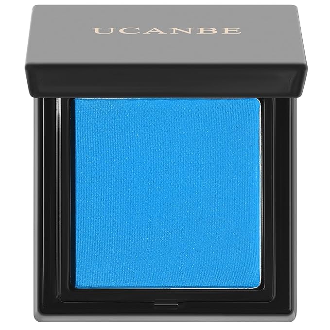 UCANBE Blue Single Eyeshadow Palette, Highly Pigmented Matte Eye Shadow Powder, Professional Long-Lasting Waterproof Makeup Palette