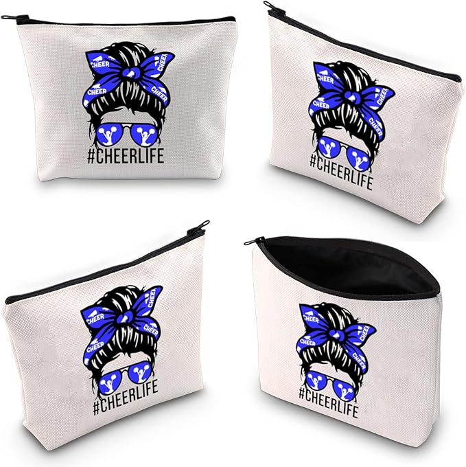TOBGB Cheer Life Makeup Bag Cheerleader Gift Cheer Cosmetic Bag Cheerleading Gift Coach Gift Cheer Mom Gift (Cheer Life Bag)