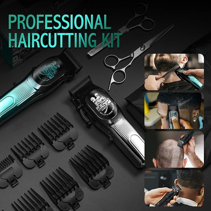 DSP Professional Hair Clipper for Men, Brushless Motor with 4CR DLC+Ceramic Blade, Rechargeable Cordless Hair Cutting Kit- Gift for Men, Pack of 2