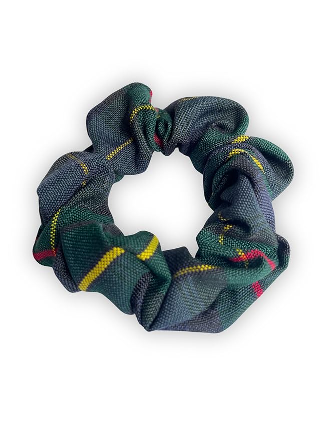 Plaid scrunchie, ClassExceed school uniform plaid, Back to school, handmade school uniform hair accessories (Green Navy Yellow red Plaid55)