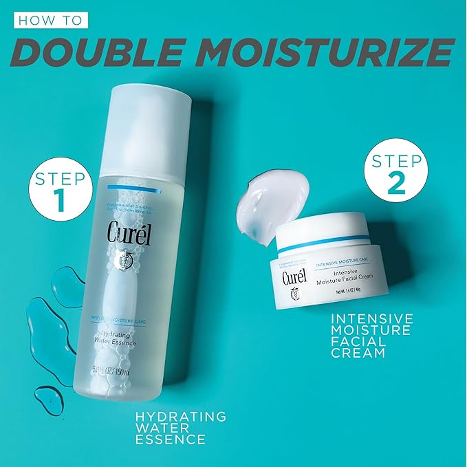 Curel Japanese Skin Care Intensive Face Moisturizer Cream, Face lotion for Dry to Very Dry, Sensitive Skin, with Ceramides, Anti-Aging & Anti-Wrinkle, Fragrance & Alcohol Free Eczema Cream, 1.4 Oz