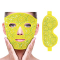 ZNÖCUETÖD Face Eye Mask Ice Pack for Reducing Puffiness, Bags Under Eyes, Puffy Dark Circles, Migraine,Hot/Cold Pack with Soft Plush Backing (Lemon Yellow)