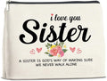 Sister Gifts from Sisters Makeup Bag, Gift for Bestie Best Friend Sister Christmas Birthday, Sisters Cosmetic Bag Zipper Makeup Pouch