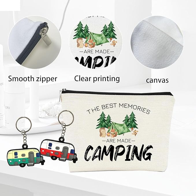 Happy Camping Makeup Bag A Camping Gift for Women Birthday Christmas Presents Valentines Day Gifts for Women the Best Memory Gift for Camper