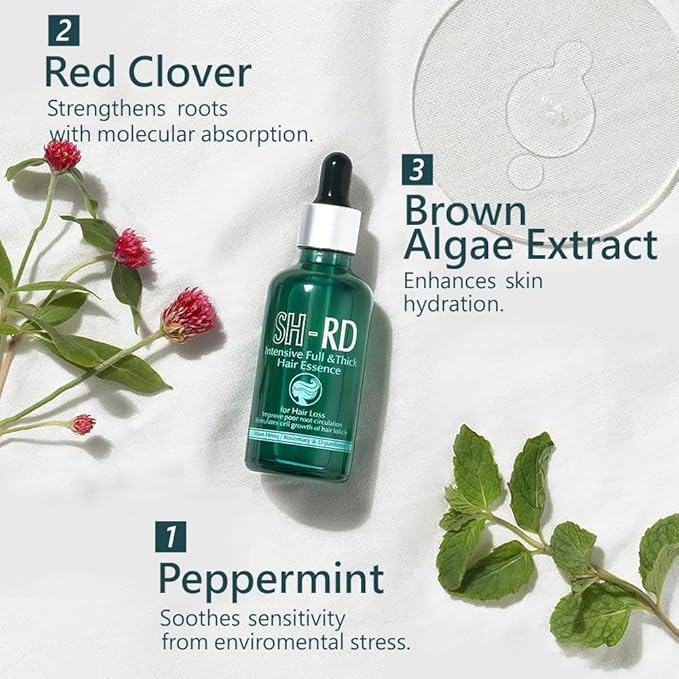 SH-RD Intensive Scalp Essence for Hair Regrowth & Volumizing | With Rosemary, Protein, Vitamin B5 | Lightweight Serum for Thinning Hair - 50ml/1.69oz