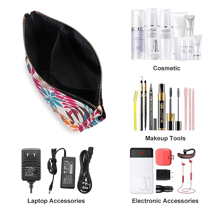 Travel Makeup Bags Cosmetic Case Toiletry Bag for Women, Maple Magenta