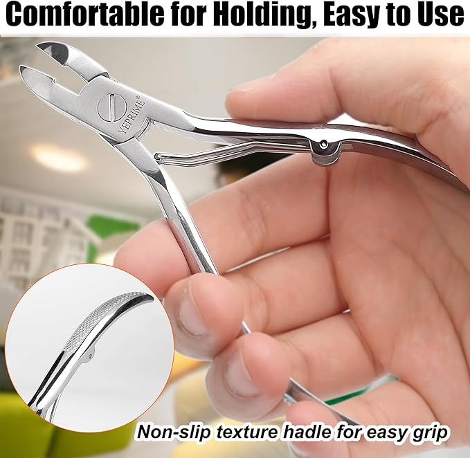 Podiatrist Toenail Clippers, Super Sharp and Wear-resistant Toe Nail Cutters for Thick and Ingrown Nails, Hand Forged Stainless Steel Pedicure Clippers for Men Women Seniors, Convex Blades