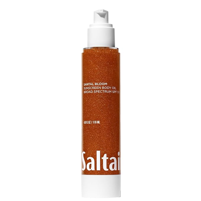 Saltair SPF Body Oil - Broad Spectrum SPF 50 PA++++ Sunscreen. Lightweight Dry Oil with Sun Protection and Moisturizing Kukui & Mongongo Extracts. Santal Bloom Scent, 4floz Vacation Essential