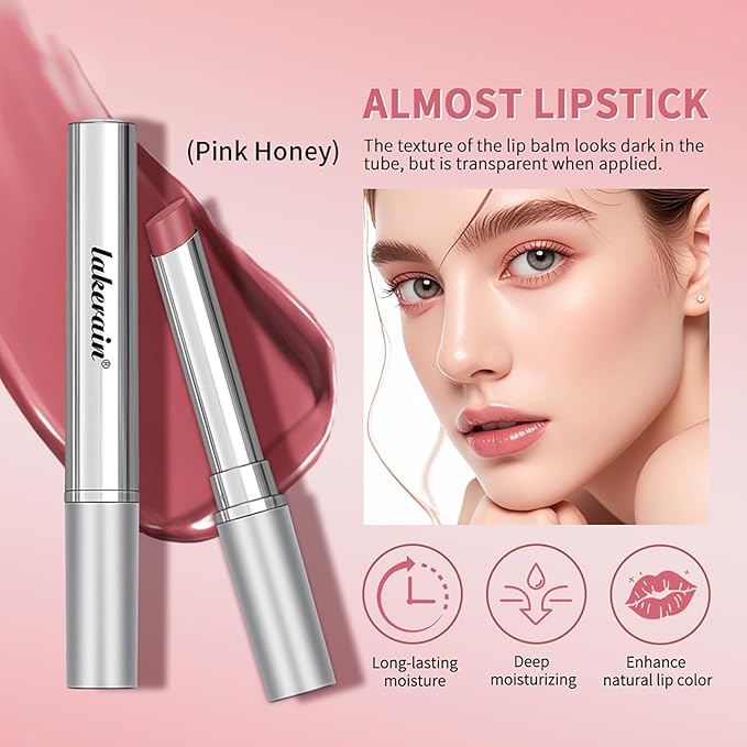 WEEMAY Honey Noir Pink Honey Lip Gloss, Deep Moisturizing Tinted Lip Balm, Nourishing honey Noir Lipstick, Pink Lip Gloss, Hydrating Lipgloss for All Skin Tones