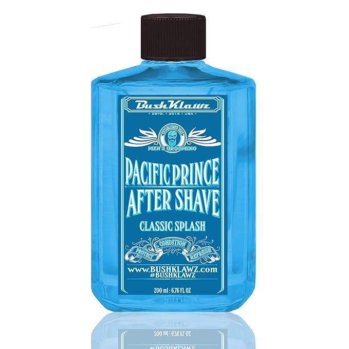 BushKlawz Classic Refreshing Cooling Soothing Barbershop After Shave Lotion Balm Toner Splash Pacific Prince Satisfy all Types of Viking Cannon Black Prime AfterShave Tonic Cologne