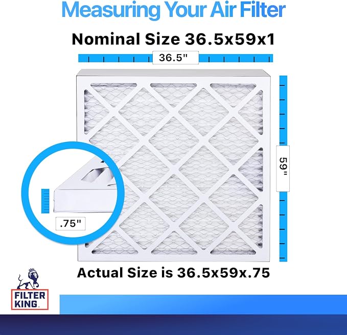 Filter King 36.5x59x1 Air Filter | 4-PACK | MERV 8 HVAC Pleated A/C Furnace - Image 2