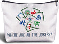 Mahjong Gifts Cosmetic Bag - Mahjong Makeup Bag Women's Zippered Bag, Friendship Gifts for Mahjong Lover- B