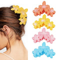 Ondder 4 Pcs Big Flower Hair Clips for Women - Large Matte Claw Clips for Thick Hair, Non-Slip Strong Hold Jaw Clips - Accessories for Women and Girls