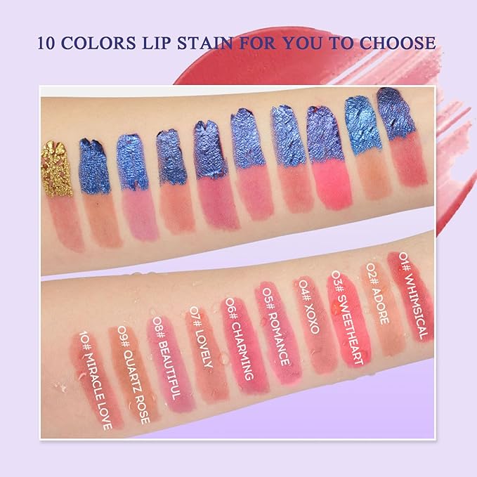 2025 New Peel Off Lip Stain Lip Tint, Matte Natural Mist Lip Tinted, Waterproof Long-Lasting Tear-off Lip Gloss, All-Day Vibrant Kiss-Proof Lip Stain,Smudge & Transfer Proof Lip Stains Masque（10# ）