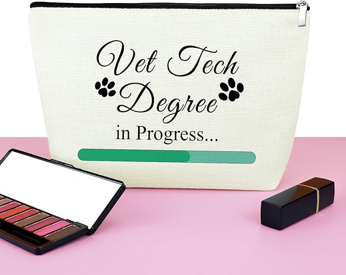 Mxrymvu Vet Tech Student Graduation Gift Makeup Bag Future Veterinarian Gift for Women Veterinary School student Thank You Appreciation Birthday Present Cosmetic Bag