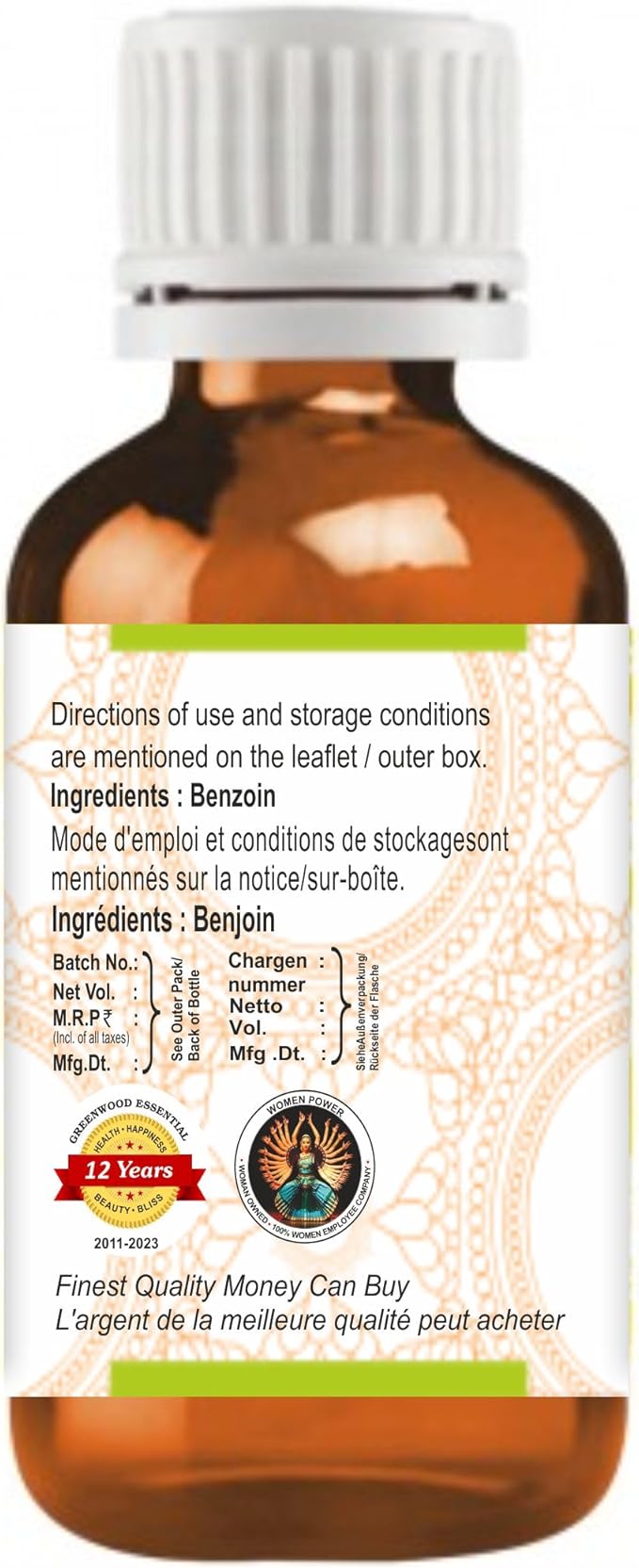 Greenwood Essential Benzoin Essential Oil (Styrax Benzoin) Pure | Viscous Texture | Rich Aroma | Unisex | All Skin Types |Natural Extract Steam Distilled 30ml (1 oz)
