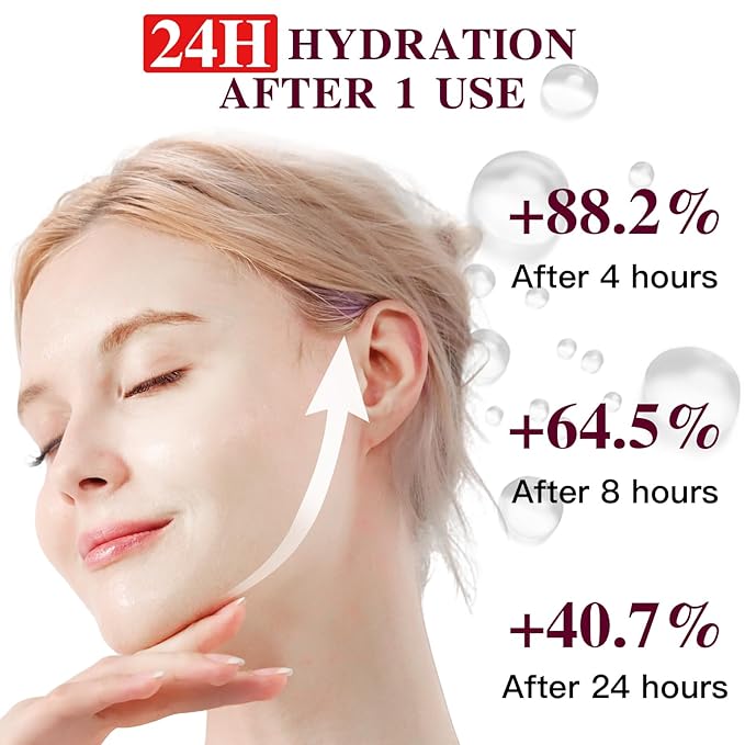 Overnight Collagen Face Mask, Deep Hydrating Sheet Masks for Glass Glow and Skin Lifting Boost, Jelly Facial Mask for Women with Ginseng, Dry Skin, 37gx4ea(Pink)