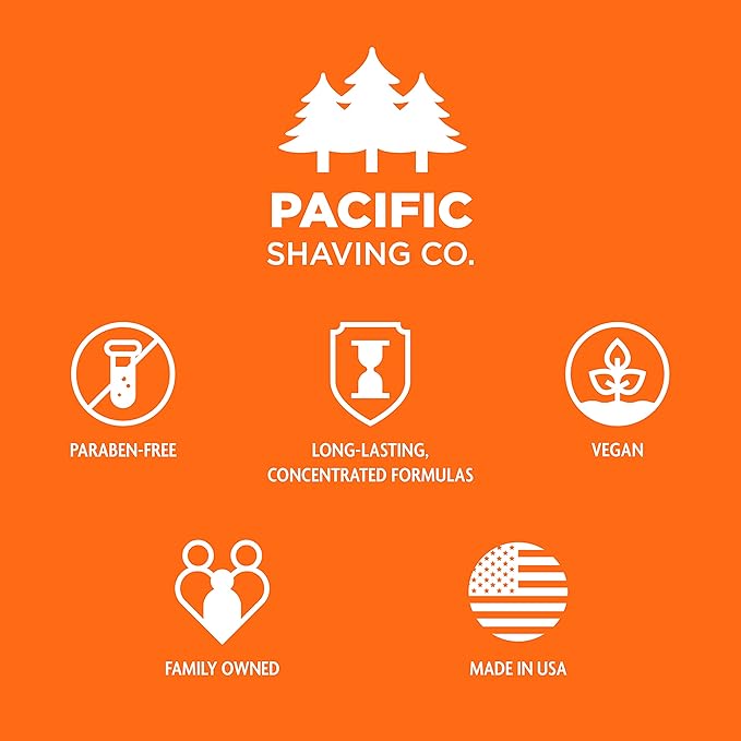 Pacific Shaving Company Caffeinated Shaving Cream - Shea Butter + Spearmint Antioxidant Shaving Cream with Caffeine - Clean Formula for Hydrating, Redness Reducing + Irritation-Free Shave (3.4 Oz)