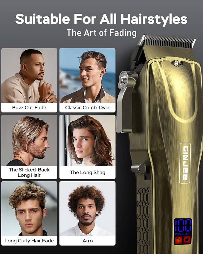 Hair Clippers for Men Professional Cordless & Corded - Barber Clippers Rechargeable for Hair Cutting, Beard and Body Grooming Kit for Household