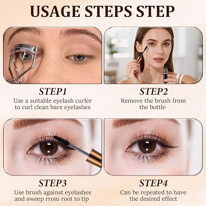 2PCS 4D Silk Fiber Lash Mascara, 2026 New Black Fibre Mascaras,Waterproof Smudge Proof, Lengthening and Thick, Long Lasting, All Day Exquisitely Full