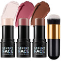 3Pcs Contour Stick Makeup Set, Shades with Highlighter Blush Bronzer Stick Kit for Sculpt the Cheeks and All Skin Type, Longwear Smooth Non-greasy Formula for All Skin Types, #2 NEUTRAL
