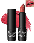 Diamond Glitter Matte Lipstick,Ruby Red Metallic Shimmer Lip Gloss Lip Tint Stain,Sparkling High Pigment Tinted Lip Balm,Longlasting Waterproof Non-Stic Cup Lipstain Lipgloss,Makeup Gift for Women-03