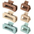 79Style Hair Clips for Women & Girls, 6Pcs Large Medium Square & Banana Claw Clips for Thick Hair, Strong Hold Hair Styling Accessories, Ocean