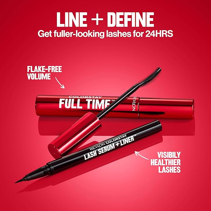 Revlon ColorStay Full Time Volumizing Mascara, 24 Hour Wear, Smudge-Proof, Non-Clumping, Flake-Free, Stocking Stuffer for Her, 402 Black Brown