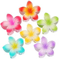 Flower Hair Clips 6 PCS Hawaiian Claw Clips for Vacation Hibiscus Hair Claw Clips Cute Large Hair Clips for Thick and Thin Hair Plumeria Hair Accessories for Women Girls -Petal