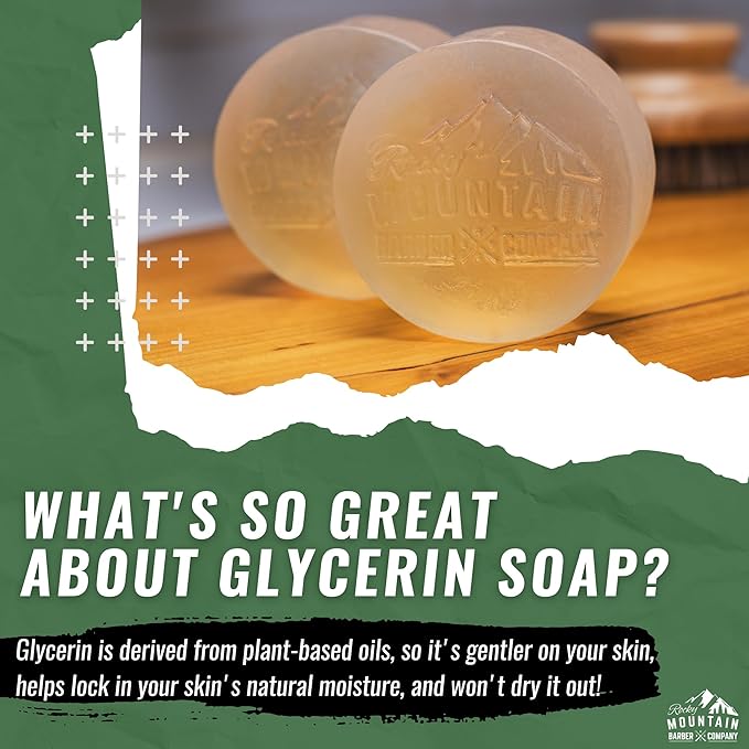 Men’s All-in-One Shampoo & Body Soap Bars – Extra Thick 1.6” Glycerin Hair & Body Soap - 2 Soap Bars - Pacific Pine Scent - with Oat Protein & Black Pine Essential Oil - Made in USA - 14.5 oz