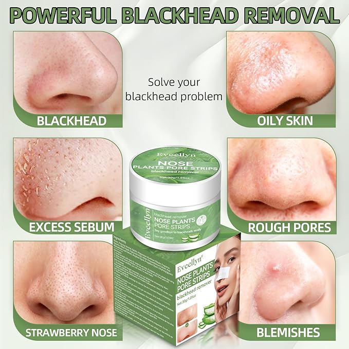 Blackhead Remover Mask 30g, Nose Pore Strips 60 pcs, Deep Cleansing Pore Strips for Blackheads，Tighten Pores for All Skin Type, Removes Impurities and Excess Oil, for Women and Men