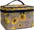 JoyLamoria Cosmetic Bag Toiletry Bag Zipper Closure Pouch Durable Makeup Bag Travel Case with Yellow Sunflower Print