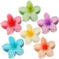 Flower Hair Clips 6 PCS Hawaiian Claw Clips for Vacation Hibiscus Hair Claw Clips Cute Large Hair Clips for Thick and Thin Hair Plumeria Hair Accessories for Women Girls - Hawai