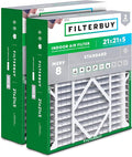 Filterbuy 21x21x5 Air Filter MERV 8 Essential Dust & Allergy Defense, by Filterbuy